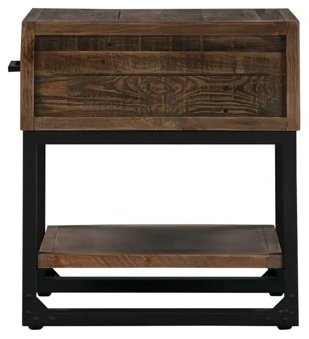 Bengal 1 Drawer Lamp Table - Reclaimed Pine