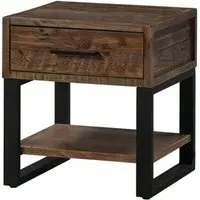 Bengal 1 Drawer Lamp Table - Reclaimed Pine