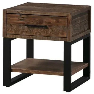 Bengal 1 Drawer Lamp Table - Reclaimed Pine