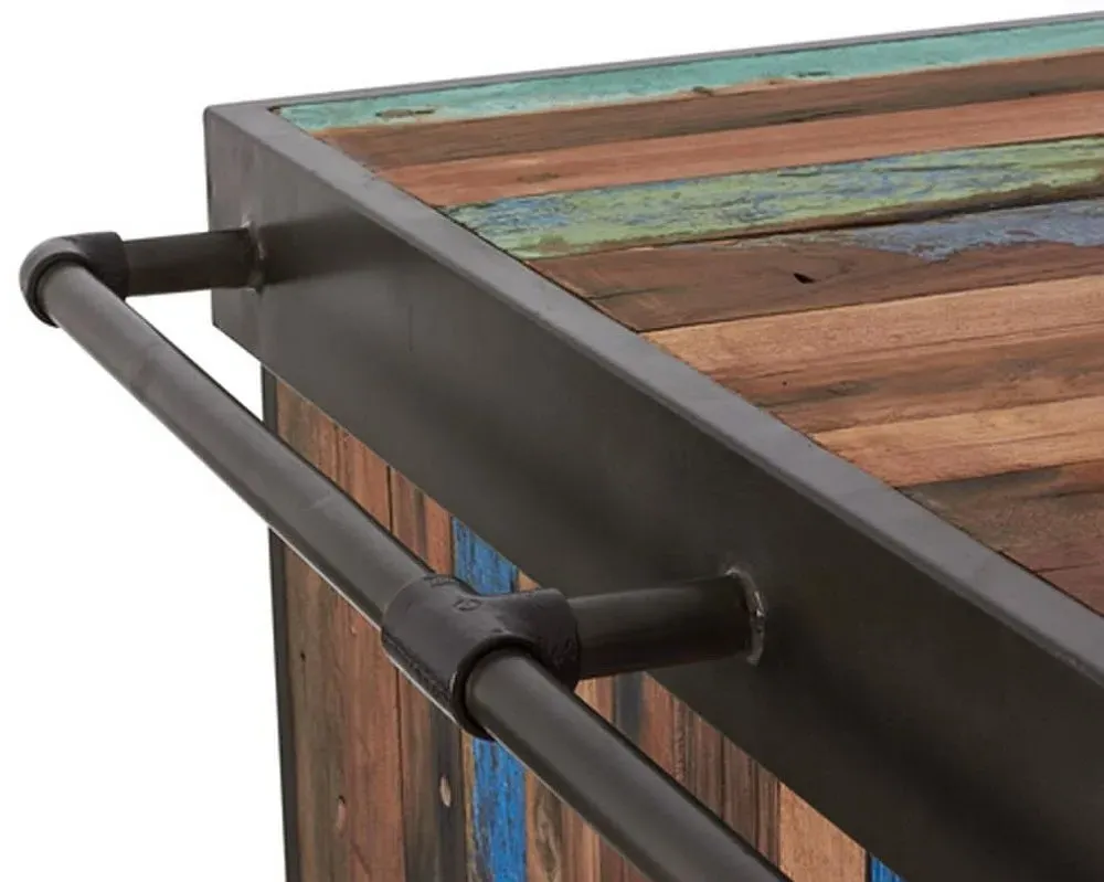 Boatwood Centre Bar Counter - Rustic