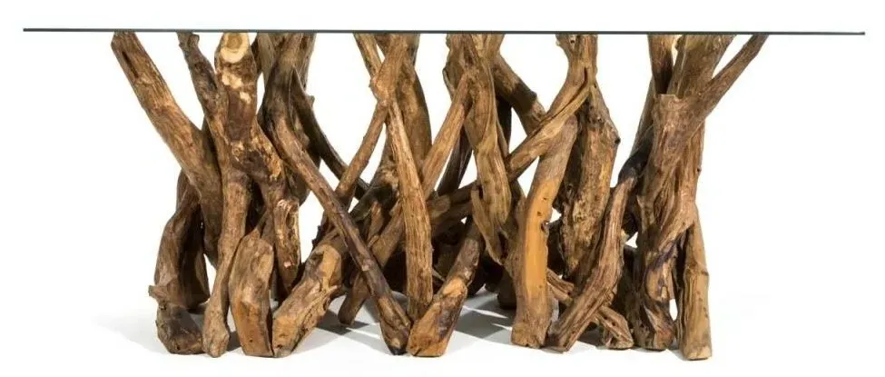 Branchwood 6 Seater Dining Table - Glass Top