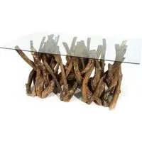 Branchwood 6 Seater Dining Table - Glass Top