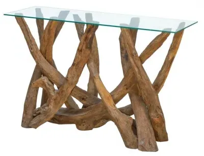Branchwood Console Table - Glass Top image