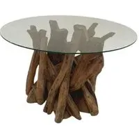 Branchwood Round Coffee Table - Glass