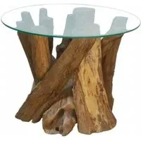 Branchwood Round Lamp Table - Glass