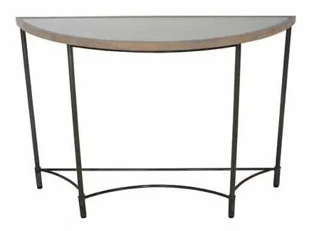 Copse Apollo Half Moon Table with Metal Base - Greywash, Mango Wood