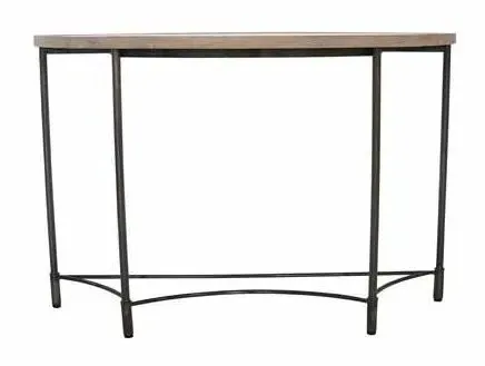 Copse Apollo Half Moon Table with Metal Base - Greywash, Mango Wood