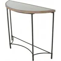 Copse Apollo Half Moon Table with Metal Base - Greywash, Mango Wood