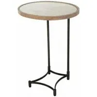 Copse Apollo Oval Supper Table with Metal Base - Greywash, Mango Wood