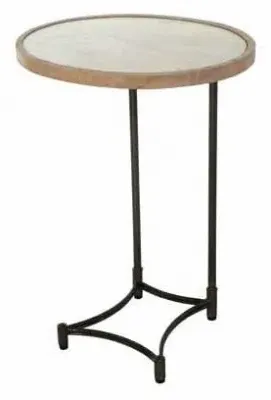 Copse Apollo Oval Supper Table with Metal Base - Greywash, Mango Wood image