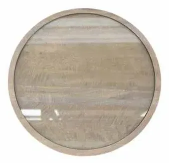 Copse Apollo Round Lamp Table - Greywash, Mango Wood