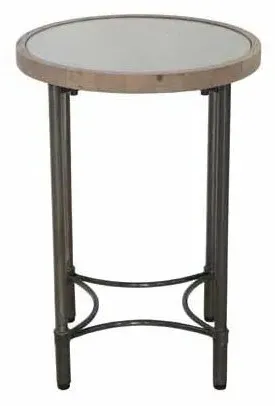 Copse Apollo Round Lamp Table - Greywash, Mango Wood