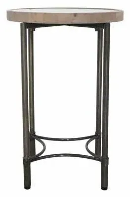 Copse Apollo Round Lamp Table - Greywash, Mango Wood