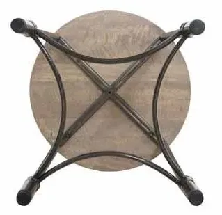 Copse Apollo Round Lamp Table - Greywash, Mango Wood