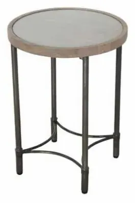 Copse Apollo Round Lamp Table - Greywash, Mango Wood image