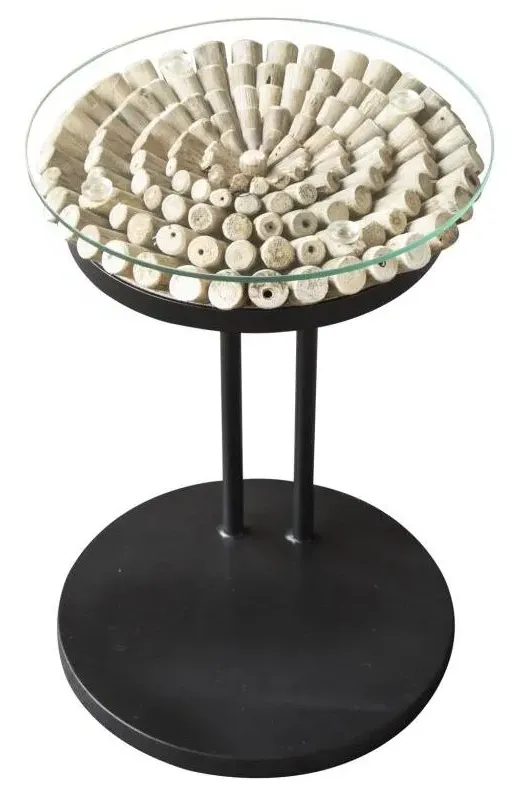 Driftwood 60cm Sofa Table - Glass Top