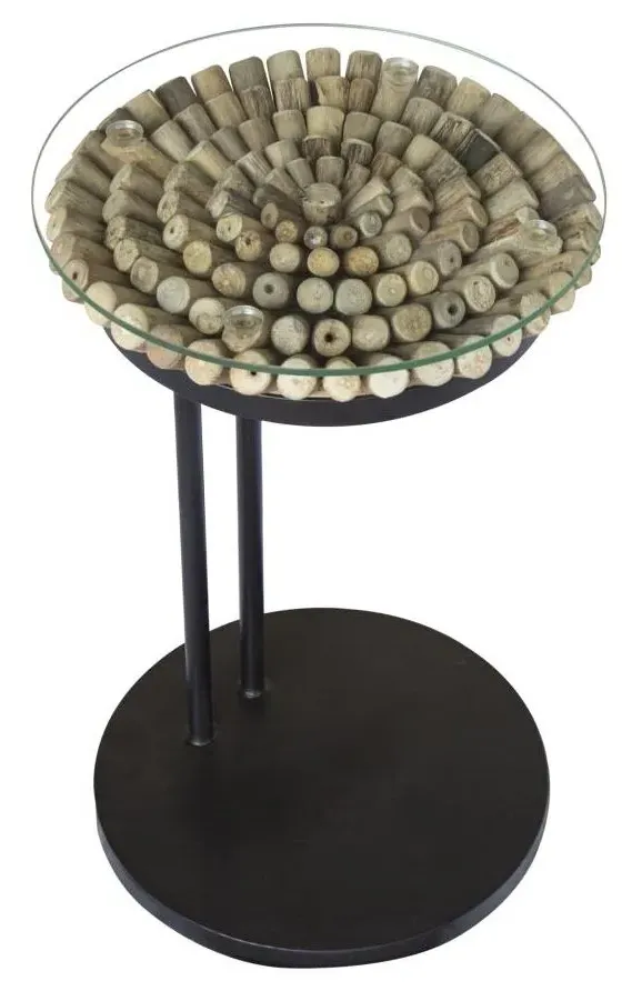 Driftwood 60cm Sofa Table - Glass Top