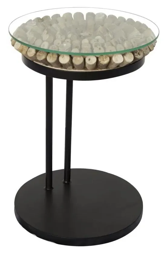 Driftwood 60cm Sofa Table - Glass Top