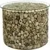 Driftwood Drum Lamp Table - Weathered, Glass
