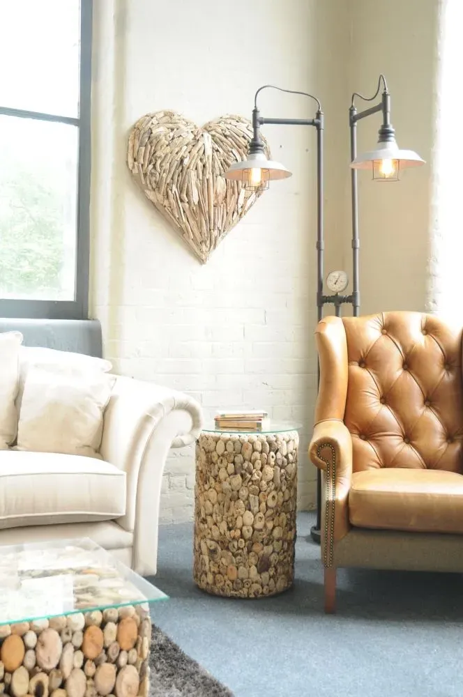 Driftwood Heart Large Wall Decor - Weathered