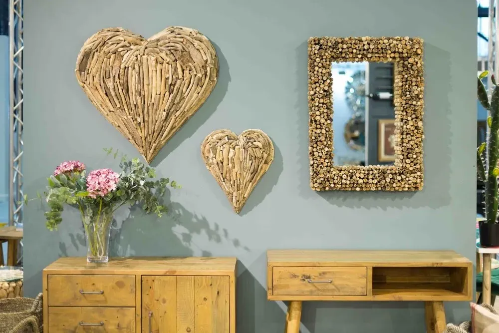 Driftwood Heart Large Wall Decor - Weathered