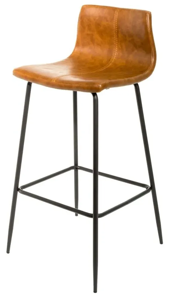Erlangen Barstool Set of 2 - Tan, Vintage Leather