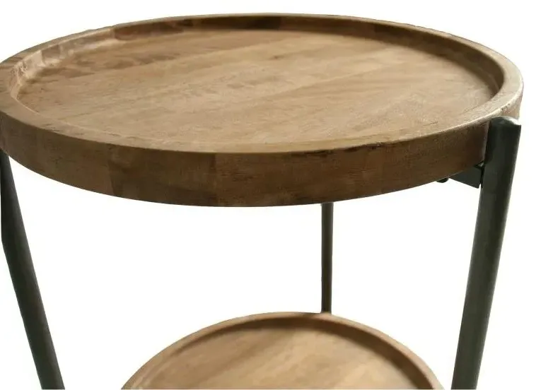 Evansville Round End Table - Mango Wood