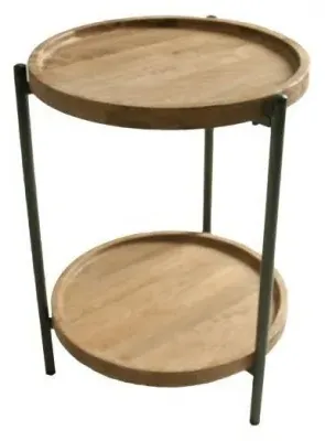 Evansville Round End Table - Mango Wood