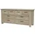 FJOR11 8 Drawer Wide Chest - Washed Grey, Reclaimed Pine