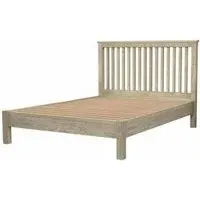 Fjord King Size Slatted Bed - Washed Grey, Reclaimed Pine