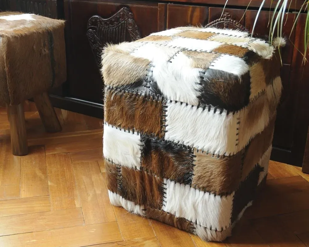 Frankfort Patchwork Cube Pouffe