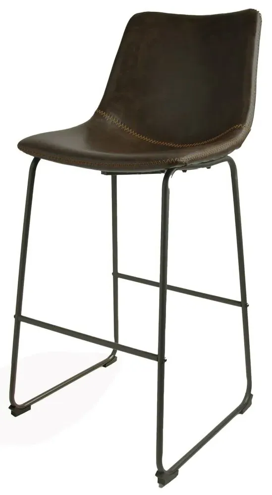 Fremont Barstool Set of 2 - Chestnut, Leather