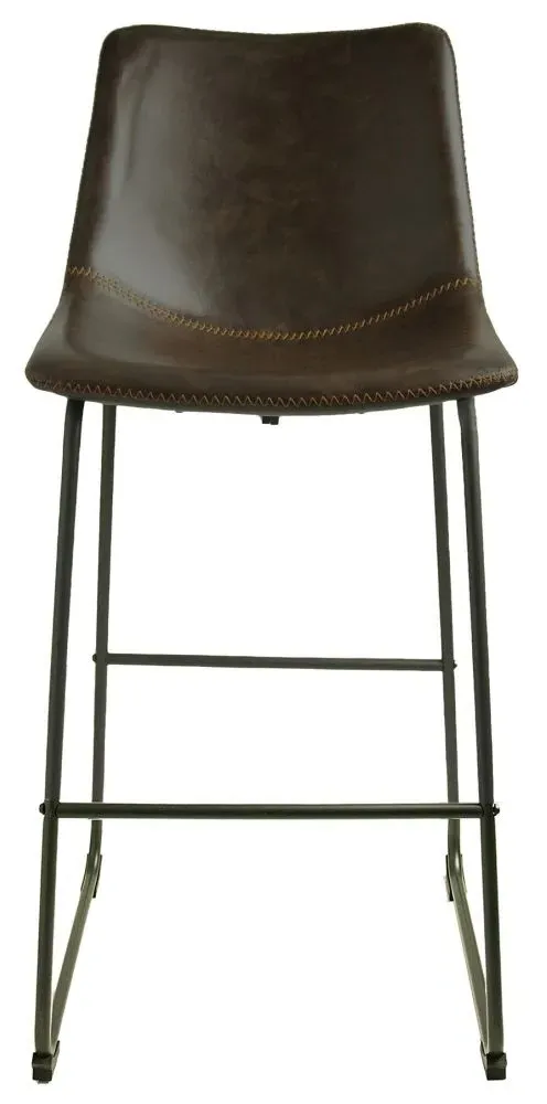 Fremont Barstool Set of 2 - Chestnut, Leather
