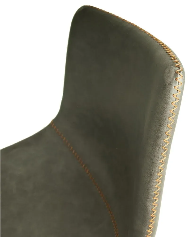 Fremont Barstool Set of 2 - Grey, Leather