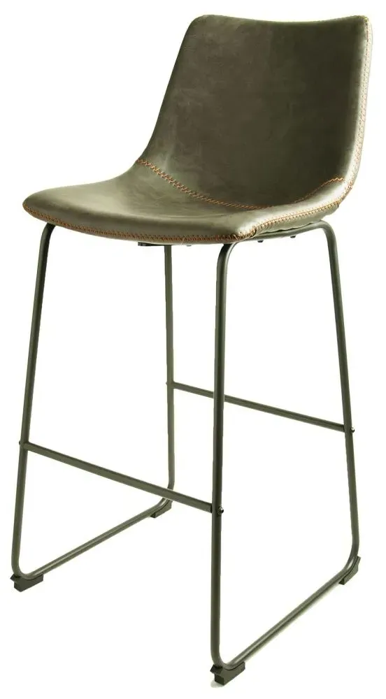 Fremont Barstool Set of 2 - Grey, Leather