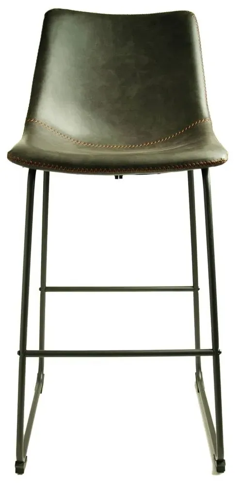 Fremont Barstool Set of 2 - Grey, Leather