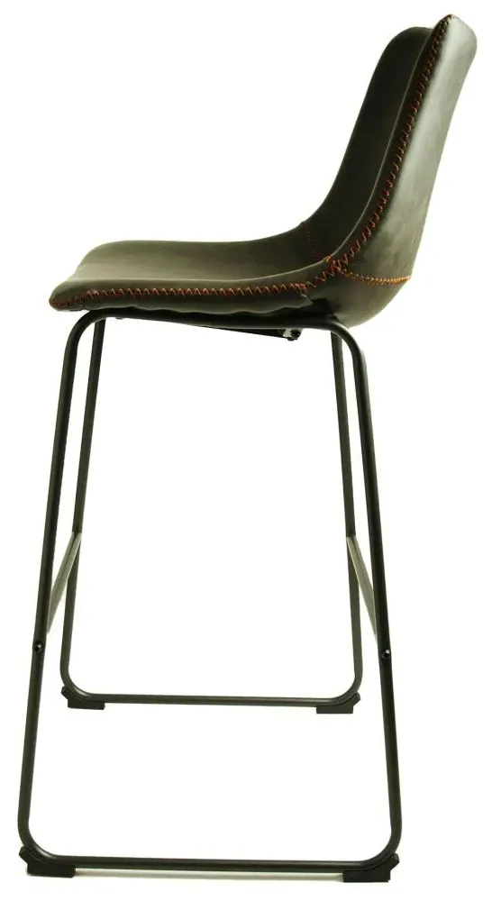 Fremont Barstool Set of 2 - Grey, Leather