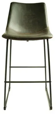 Fremont Barstool Set of 2 - Grey, Leather