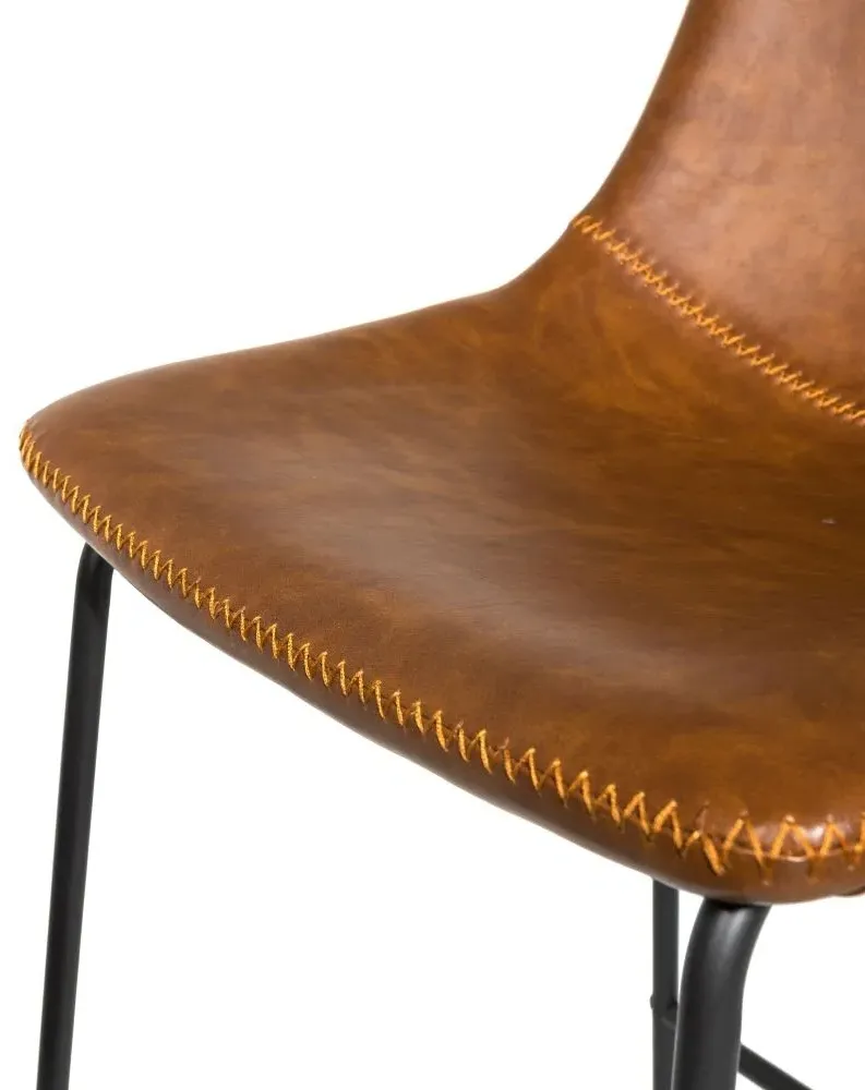 Fremont Barstool Set of 2 - Tan, Leather