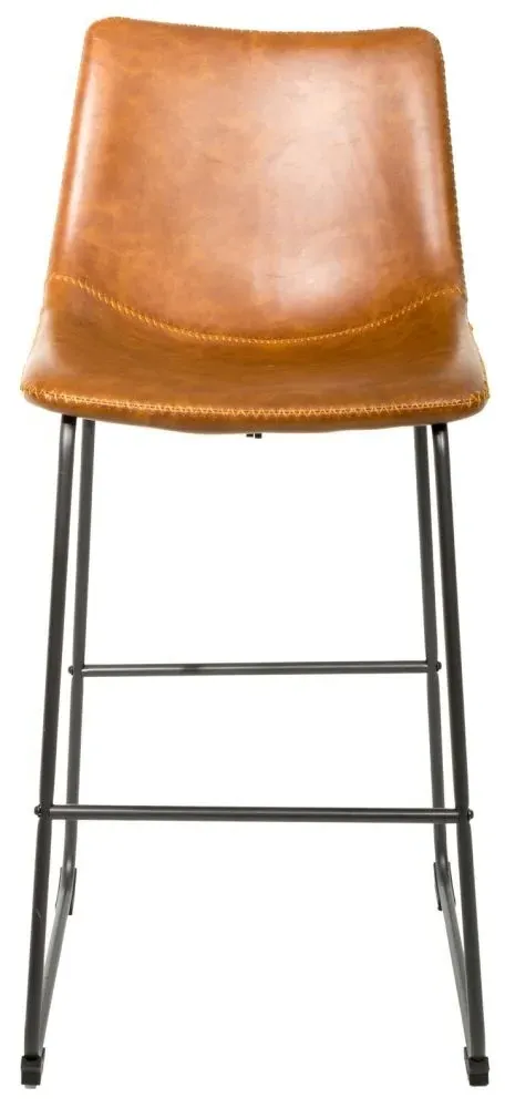 Fremont Barstool Set of 2 - Tan, Leather