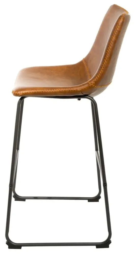 Fremont Barstool Set of 2 - Tan, Leather