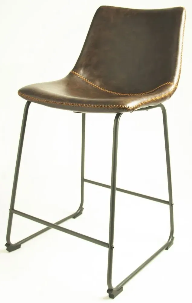 Fremont Counter Stool Set of 2 - Chestnut, Vintage Leather