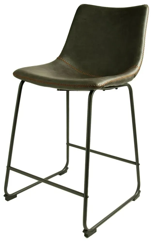 Fremont Counter Stool Set of 2 - Grey, Vintage Leather