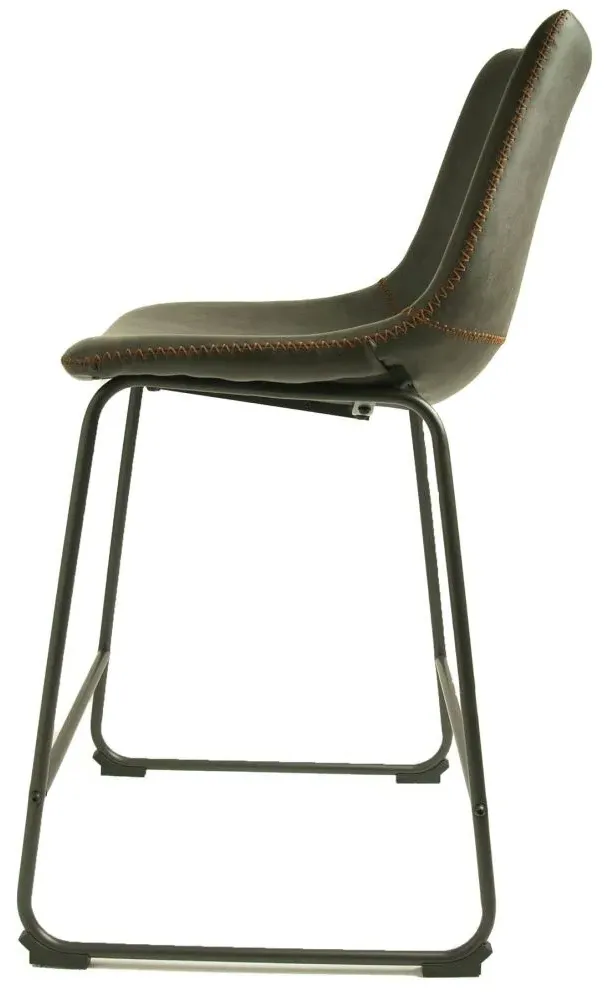 Fremont Counter Stool Set of 2 - Grey, Vintage Leather