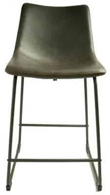 Fremont Counter Stool Set of 2 - Grey, Vintage Leather