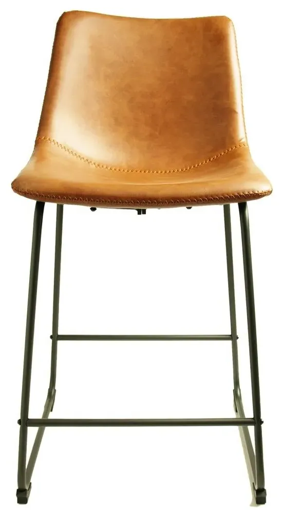 Fremont Counter Stool Set of 2 - Tan, Vintage Leather