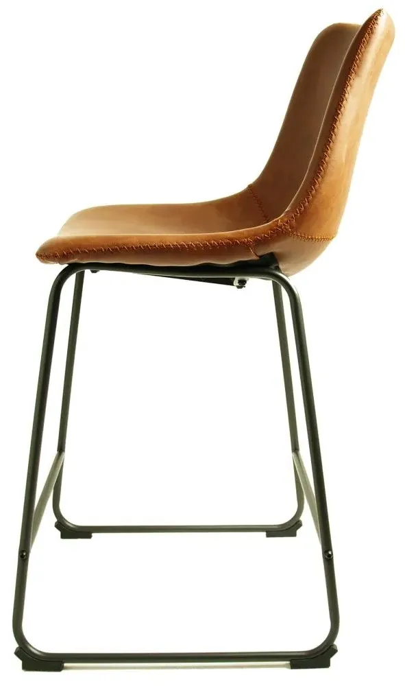 Fremont Counter Stool Set of 2 - Tan, Vintage Leather