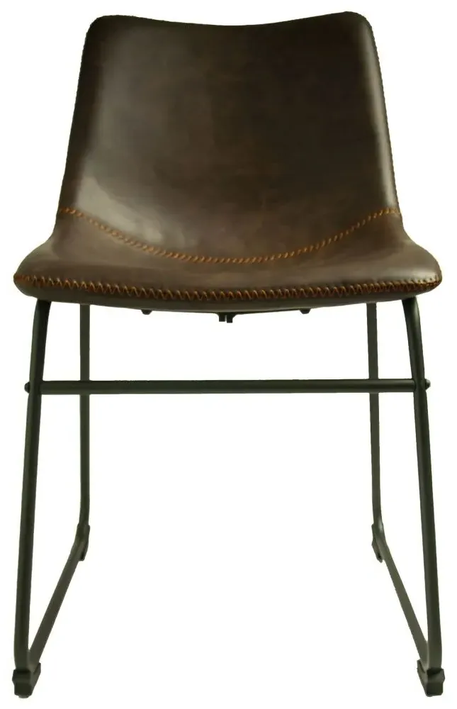 Fremont Vintage Leather Dining Chair - Chestnut