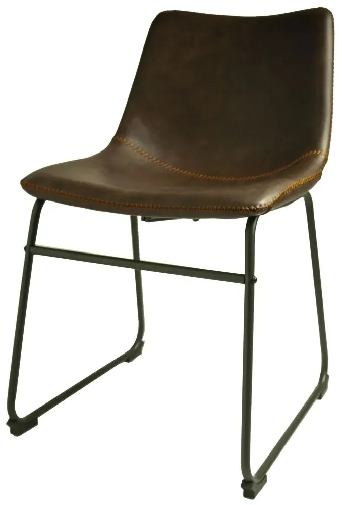 Fremont Vintage Leather Dining Chair - Chestnut