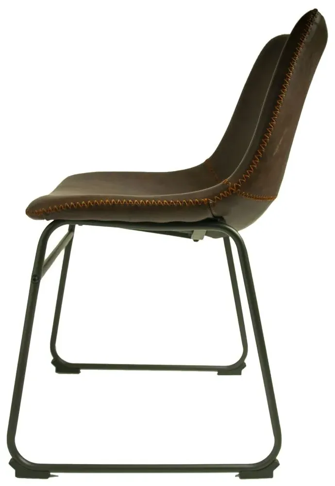 Fremont Vintage Leather Dining Chair - Chestnut